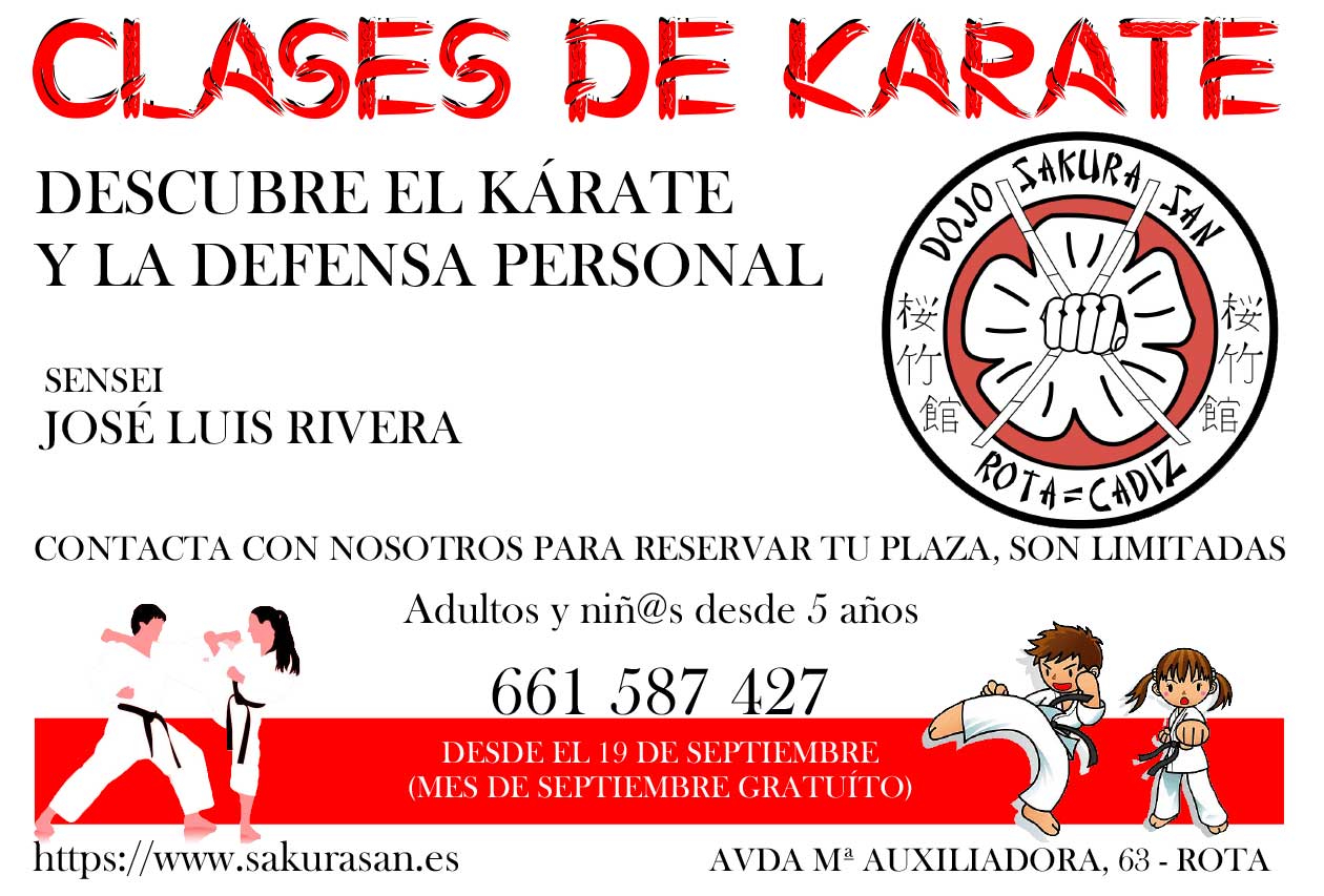 Cursos de Karate y defensa personal en Rota, otoño-invierno 2022-2023
